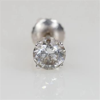 14kt White Gold Diamond Stud Earring