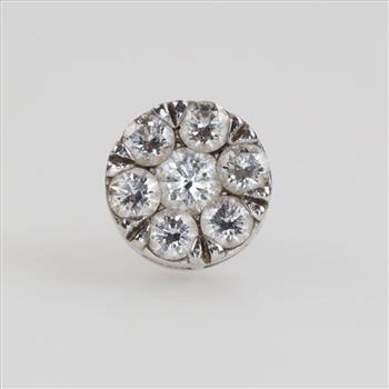 14kt White Gold Diamond Stud Earring