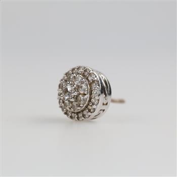 14kt White Gold Diamond Stud Earring