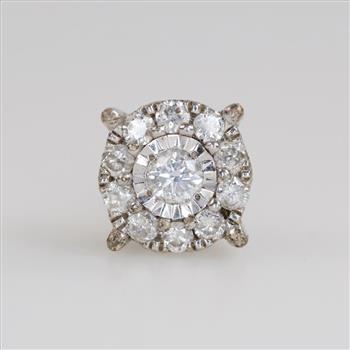 14kt White Gold Diamond Stud Earring