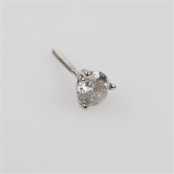 14kt White Gold Diamond Stud Earring