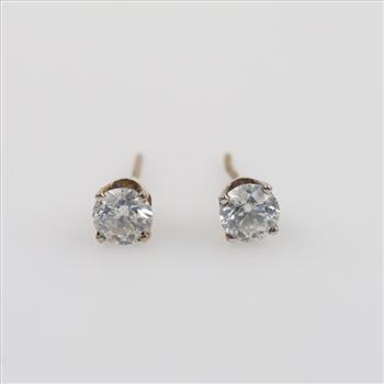 14kt White Gold Diamond Stud Earrings