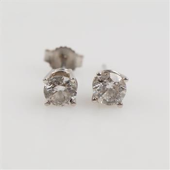 14kt White Gold Diamond Stud Earrings