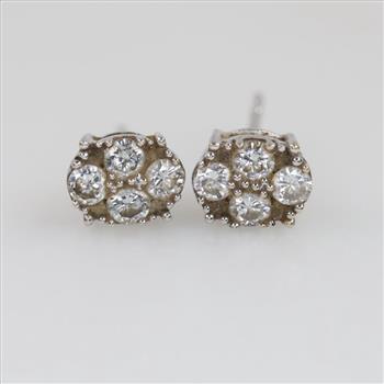 14kt White Gold Diamond Stud Earrings