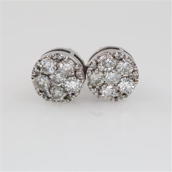 14kt White Gold Diamond Stud Earrings