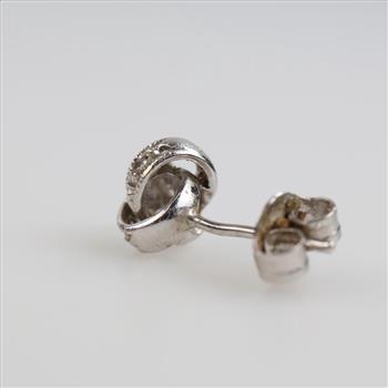 14kt White Gold Diamond Stud Single Earring