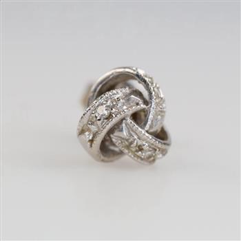 14kt White Gold Diamond Stud Single Earring