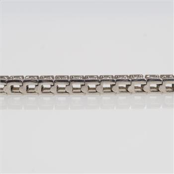 14kt White Gold Diamond Tennis Bracelet, Evaluated By Our Certified Gemologist-AGS/GIA
