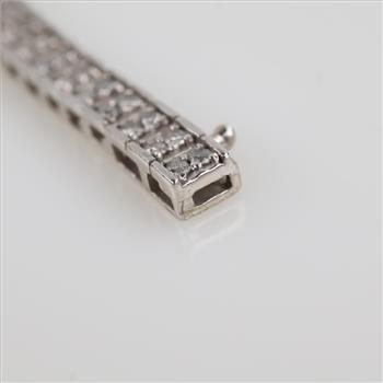 14kt White Gold Diamond Tennis Bracelet, Evaluated By Our Certified Gemologist-AGS/GIA