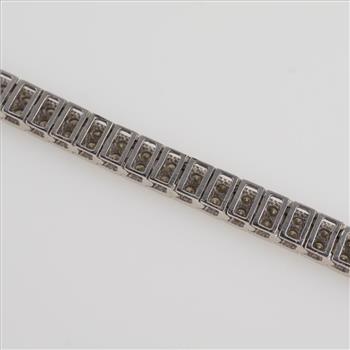14kt White Gold Diamond Tennis Bracelet, Evaluated By Our Certified Gemologist-AGS/GIA