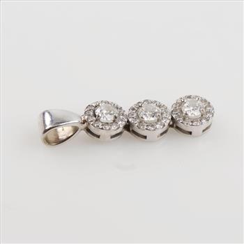 14kt White Gold Diamond Triple Pendant