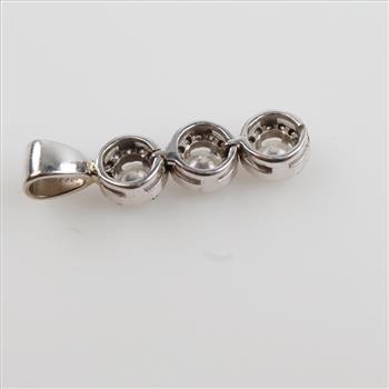 14kt White Gold Diamond Triple Pendant