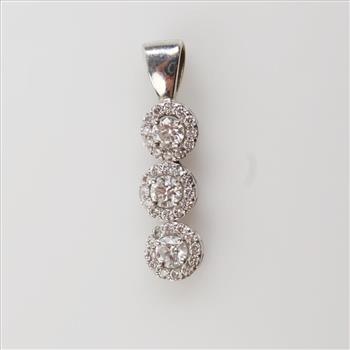14kt White Gold Diamond Triple Pendant
