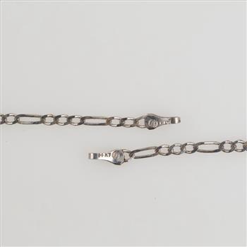 14kt White Gold Figaro Link Necklace
