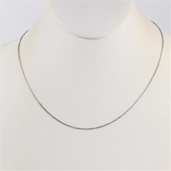 14kt White Gold Foxtail Chain Necklace