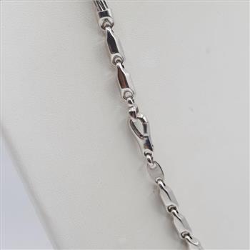 14kt White Gold Hollow Links Necklace