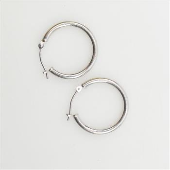 14kt White Gold Hoop Earrings