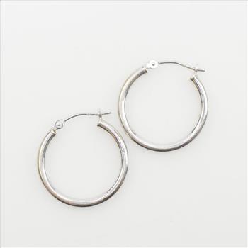 14kt White Gold Hoop Earrings