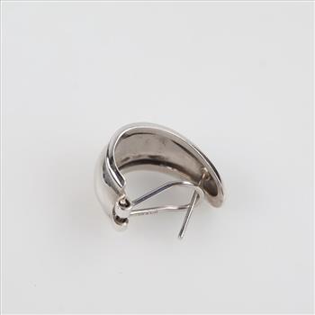 14kt White Gold J Hoop Earring