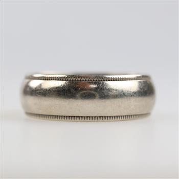 14kt White Gold Milgrain Band