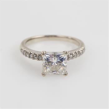 14kt White Gold Mossanite Ring