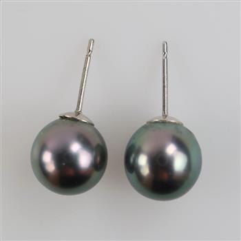 14kt White Gold Pearl Earrings