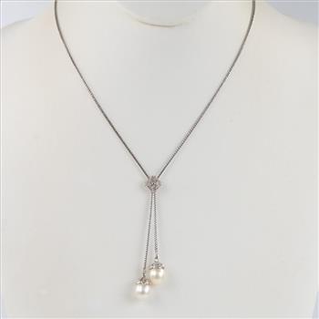 14kt White Gold Pearl Necklace