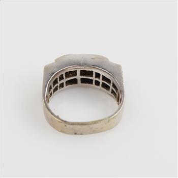 14kt White Gold Princess Cut Yellow And White Diamond Ring