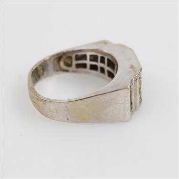 14kt White Gold Princess Cut Yellow And White Diamond Ring