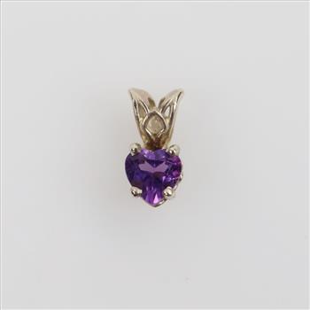 14kt White Gold Purple Stone Pendant