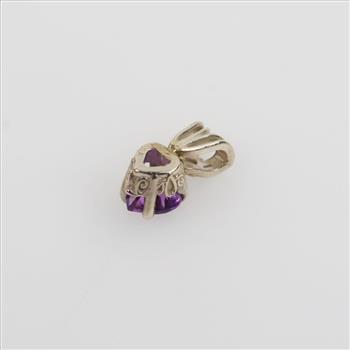 14kt White Gold Purple Stone Pendant