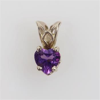 14kt White Gold Purple Stone Pendant