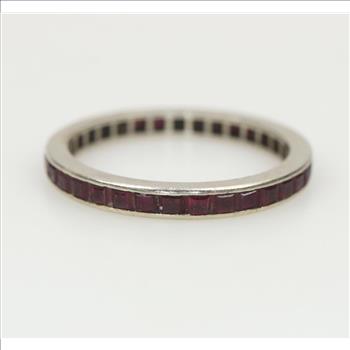 14kt White Gold Ruby Eternity Band