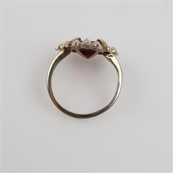 14kt White Gold Ruby Heart Ring