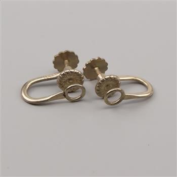 14kt White Gold Screw Back Clip-On Earring Findings