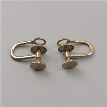 14kt White Gold Screw Back Clip-On Earring Findings