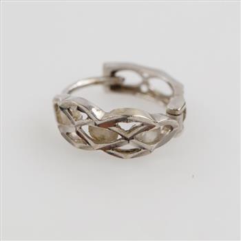 14kt White Gold Single Hoop Earring