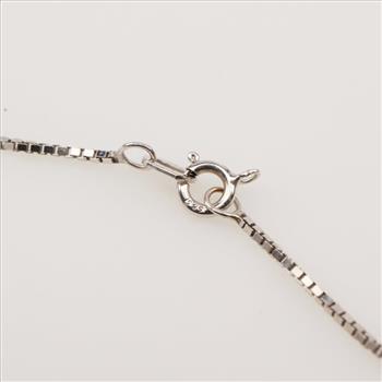 14kt White Gold Small Box Chain Necklace