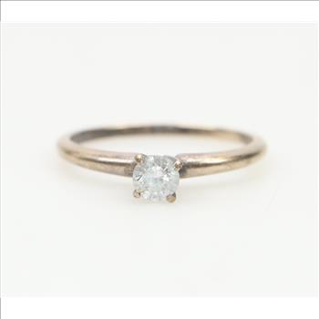 14kt White Gold Solitaire Diamond Ring