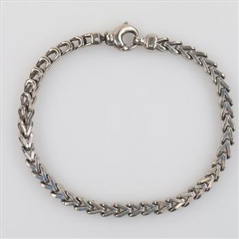 14kt White Gold Square Snake Bracelet