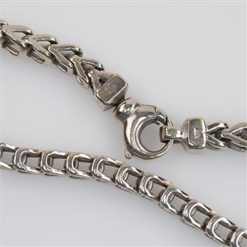 14kt White Gold Square Snake Bracelet