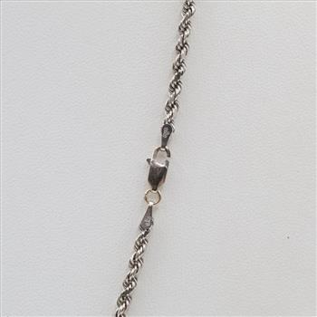 14kt White Gold Twisted Rope Chain Necklace