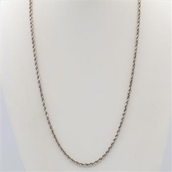14kt White Gold Twisted Rope Chain Necklace
