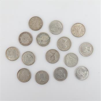 15 Canadian Silver Dimes