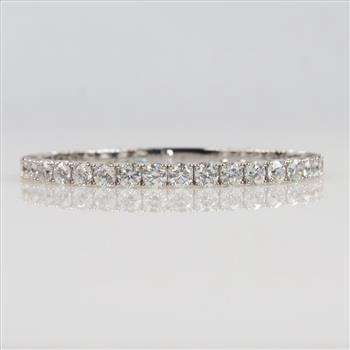 15.50cts TW Diamond 14kt White Gold Tennis Bracelet-Evaluated By Our Certified Gemologist - AGS/GIA