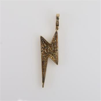 1.55cts TW Diamond 10kt Gold Lightning Bolt Pendant