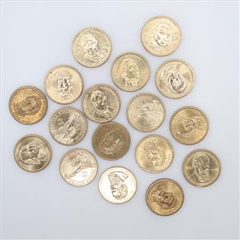 17 US Presidential Dollar Coins
