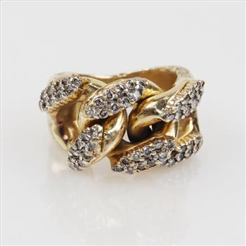 1.74cts TW Diamond 10kt GF Chain Ring