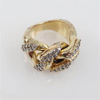1.74cts TW Diamond 10kt GF Chain Ring