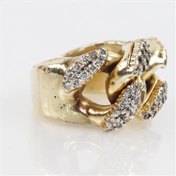 1.74cts TW Diamond 10kt GF Chain Ring